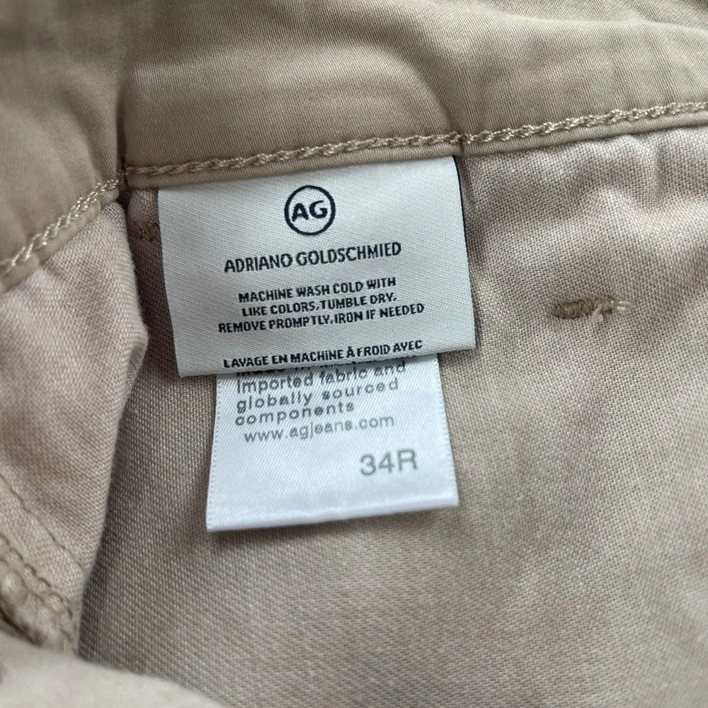 AG The Wanderer Shorts Mens 34R Beige Slim Stretch Chino Khakis Preppy Casual